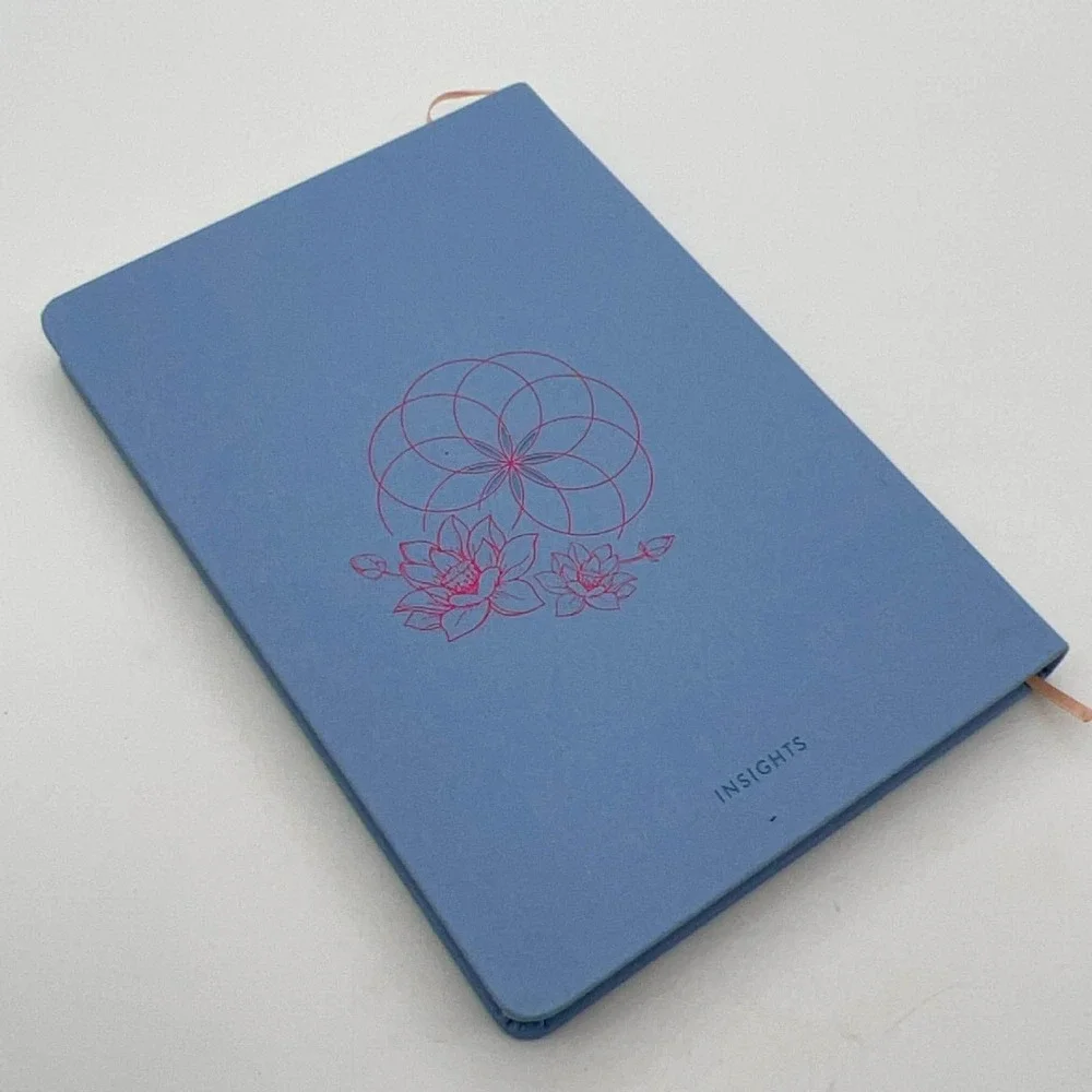 Insights Meditation Journal Blue Lotus Mandala Guided‎ Practice Tracker Notebook